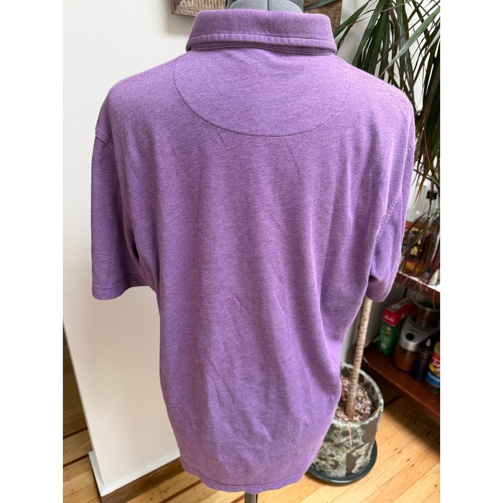 Button Down San Francisco Purple Heather Knit Polo Shirt Preppy - Picture 2 of 6
